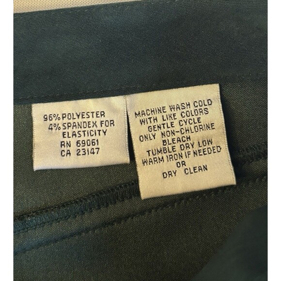 TALBOTS Petites Green Suede Straight Leg Pants 10P Stretch 5-Pocket Holiday 90s - Picture 7 of 10